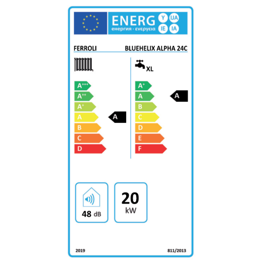 Двоконтурний конденсаційний котел Ferroli Bluehelix ALPHA 24C (0TPF2AWA)