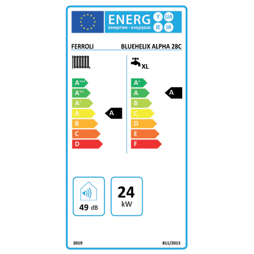 Двоконтурний конденсаційний котел Ferroli Bluehelix ALPHA 28C (0TPF4AWA)