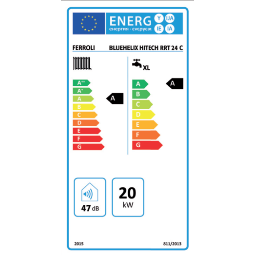 Двоконтурний конденсаційний котел Ferroli Bluehelix Hitech RRT 24C (0T4B2AWA)