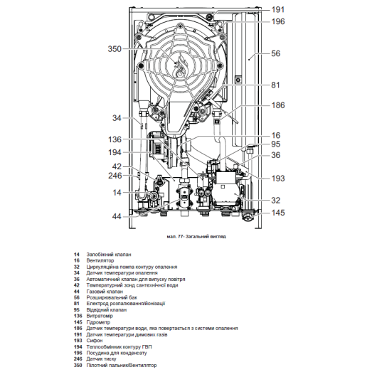 Двоконтурний конденсаційний котел Ferroli Bluehelix Hitech RRT 24C (0T4B2AWA)