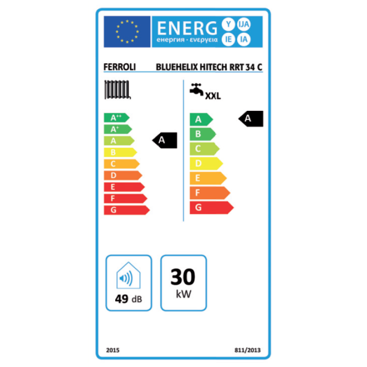 Двоконтурний конденсаційний котел Ferroli Bluehelix Hitech RRT 34C (0T4B7AWA)