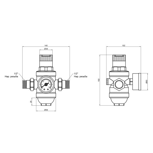 Фільтр самопромивний SD Forte 1/2 "з редуктором SF128W15