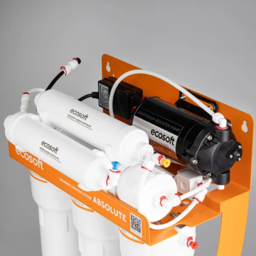 Фильтр обратного осмоса Ecosoft Absolute 6-75MPS с минерализатором и помпой на станине (MO675MPSECO)