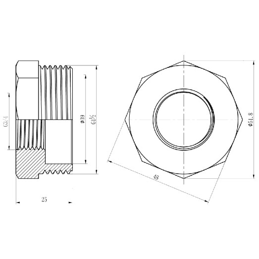 Футорка SD Forte 1 1/2"х3/4" ЗВ SF3744020