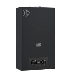 Газовая колонка KOER KWH.G0110 BLACK дымоходная 10 л/мин (KR5554))
