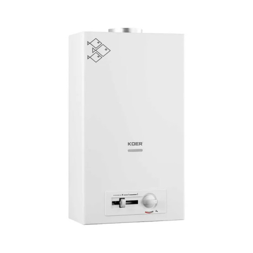 Газовая колонка KOER KWH.G0410 WHITE дымоходная с пьезорозжигом 10 л/мин (KR5663)