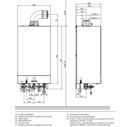 Газовий конденсаційний котел Viessmann Vitodens Classic BPKB-25 двоконтурний (3205004)