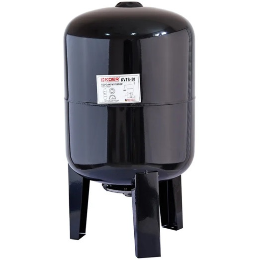 Гідроакумулятор вертикальний Koer KVTS-50 (50л, корпус-сталь 1,2 мм) (KB0013)