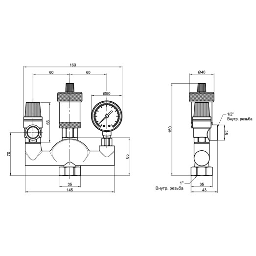 Группа безопасности котла Thermo Alliance Standart 1" (SD290)