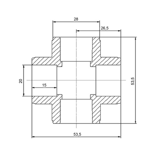 Хрестовина PPR Blue Ocean 20 мм (BOCPXX2020XXX)