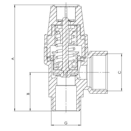 Клапан запобіжний ВЗ 1/2"х3/4" KOER KR.1261 (2.5 бар) (KR3106)