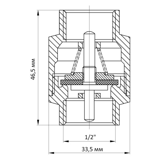 Клапан обратный Koer (никелированный) 1/2" Koer KR.172.N (KR2780)