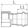 Переходник с внутренней резьбой Koer KQ.A3512F Press-Inox AISI 304 35x1 1/4" (KR6297)