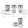 Колектор вентильний з фітингом Koer KR.1122-2 1"x2 ways (KR2653)