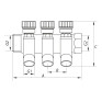 Колектор вентильний з фітингом Koer KR.1124-3 1"x3 ways (KR2833)