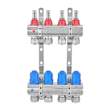 Коллекторный блок с расходомерами и евроконусами Koer KR.1210-4 - 1"x4 ways (KR5266)