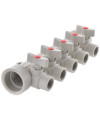 Колектор 5-way з кульовими кранами ППР KOER 40x20 мм
