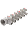Колектор 6-way з кульовими кранами ППР KOER 40x20 мм