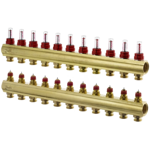 Колектор для теплої підлоги Danfoss FHF на 11 контурів з витратомірами 1"х3/4" (088U0531)