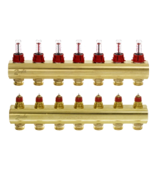 Коллектор для теплого пола Danfoss FHF на 7 контуров с расходомерами 1 "х3/4" (088U0527)            