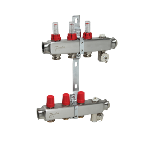 Колектор для теплої підлоги Danfoss SSM на 3 контури з витратомірами 1"х3/4" (088U0753)