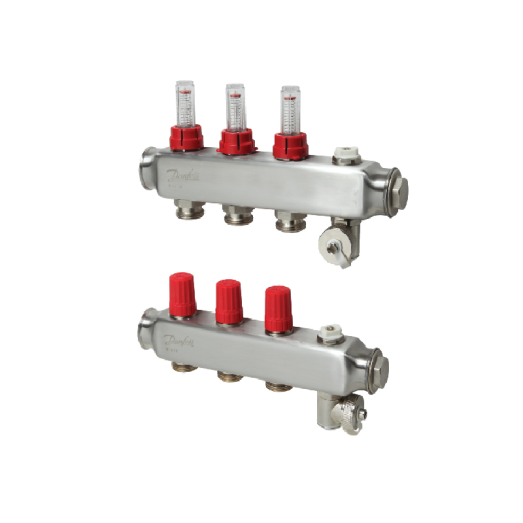 Колектор для теплої підлоги Danfoss SSM на 3 контури з витратомірами 1"х3/4" (088U0753)