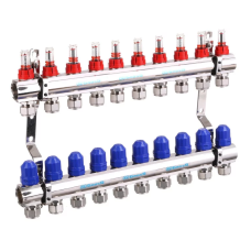 Коллектор для теплого пола Gross 8504 на 10 контуров с расходомерами 1 "х3/4" (85042510)