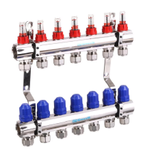 Коллектор для теплого пола Gross 8504 на 8 контуров с расходомерами 1 "х3/4" (85042508)