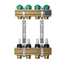 Коллектор для теплого пола KAN (серия 75A) на 12 контуров с расходомерами 1 "х3/4" (1346157021, 75120A)