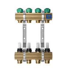 Коллектор для теплого пола KAN (серия 75A) на 4 контура с расходомерами 1 "х3/4" (1346157013)
