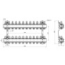 Коллектор Icma 1" 12 выходов без расходомера №K005 (87K005PU06)