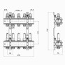 Коллектор Icma 1" 5 выходов с расходомерами №K013 (87K013PQ06)