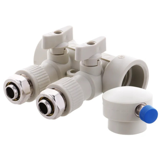 Колектор розподільний 2-way з фітингом (40x20) ППР KOER (KP2555)