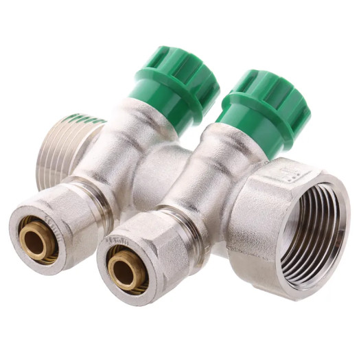 Колектор вентильний з фітингом Koer KR.1124-2 1"x2 ways (KR2832)