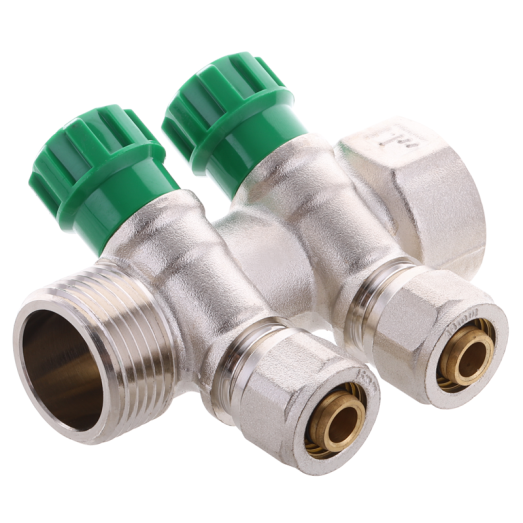 Колектор вентильний з фітингом Koer KR.1124-2 1"x2 ways (KR2832)
