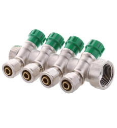 Колектор вентильний з фітингом Koer KR.1124-4 1"x4 ways (KR2834)
