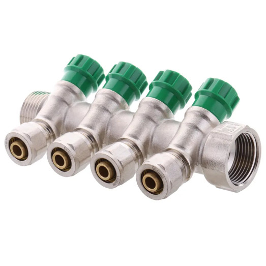 Колектор вентильний з фітингом Koer KR.1124-4 1"x4 ways (KR2834)
