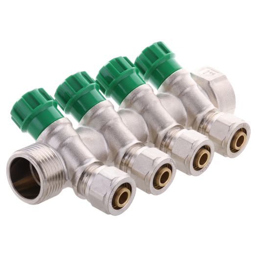 Колектор вентильний з фітингом Koer KR.1124-4 1"x4 ways (KR2834)