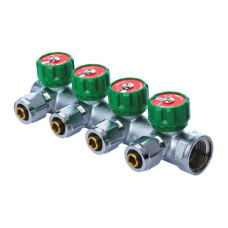 Колектор вентильний з фітингом Koer KR.1121-4 3/4"x4 ways (KR2652)