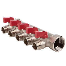 Колектор з кульовими кранами FADO 3/4"x1/2"x5 (KSR05)