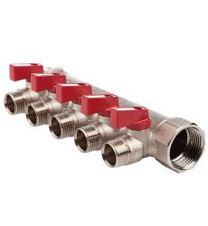 Колектор з кульовими кранами FADO 3/4"x1/2"x5 (KSR05)