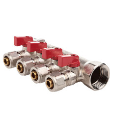 Колектор з кульовими кранами та фітингом FADO 3/4"x16x4 (KSO04)