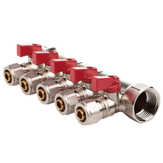 Колектор з кульовими кранами та фітингом FADO 3/4"x16x5 (KSO05)