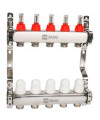 Колектор з нержавіючої сталі FADO з витратомірами 1"х3/4" 3 виходи (KRVS03)