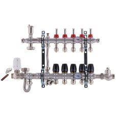 Коллектор со смесительным узлом Koer KR.S1011-5 1"х5 SUS304 и евроконус 3/4-16 (KR2928)