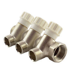 Колектор з вентильними кранами FADO 1"x1/2"x3 (KVR13)