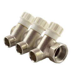 Колектор з вентильними кранами під євроконус FADO 1"x3/4"x3 (KVE13)