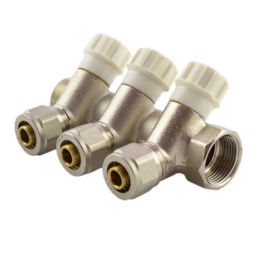 Колектор з вентильними кранами та фітингом FADO 1"x16x3 (KVO13)