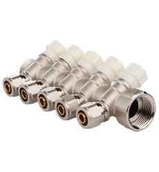 Колектор з вентильними кранами та фітингом FADO 3/4"x16x5 (KVO05)