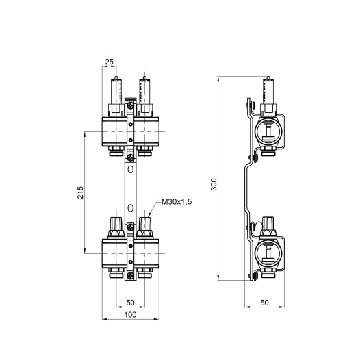 Коллектор с расходомерами Thermo Alliance Forte 1" 2 выхода (SF001W2)